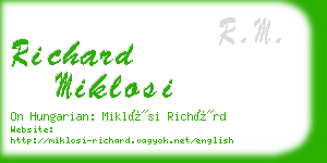 richard miklosi business card